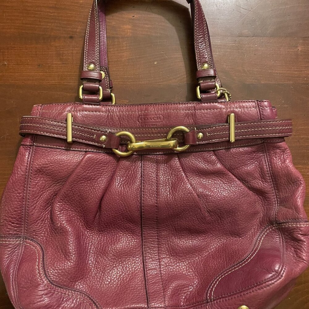 Coach Eggplant Purple Leather Purse